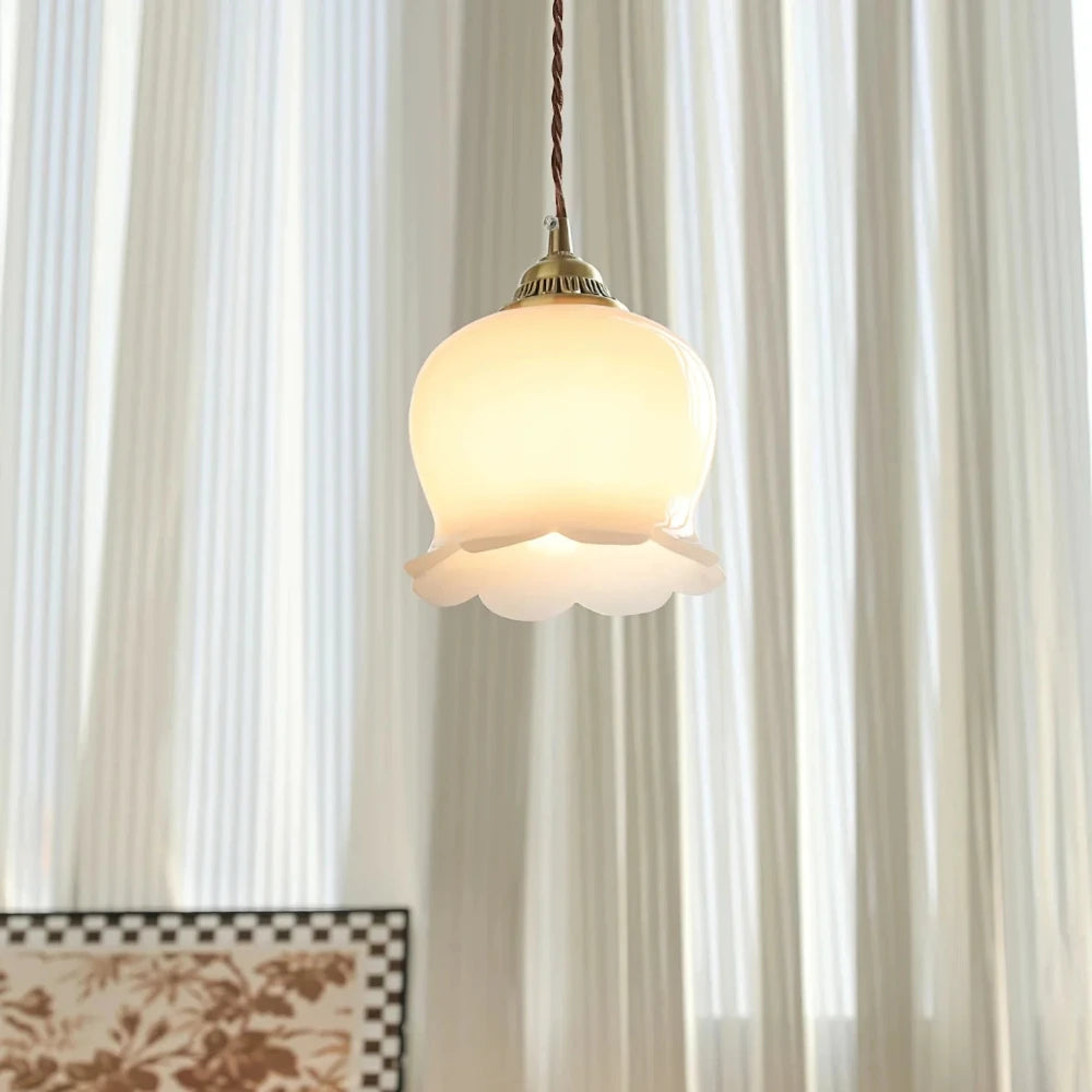 Luminária Pendente Cloche Opalina