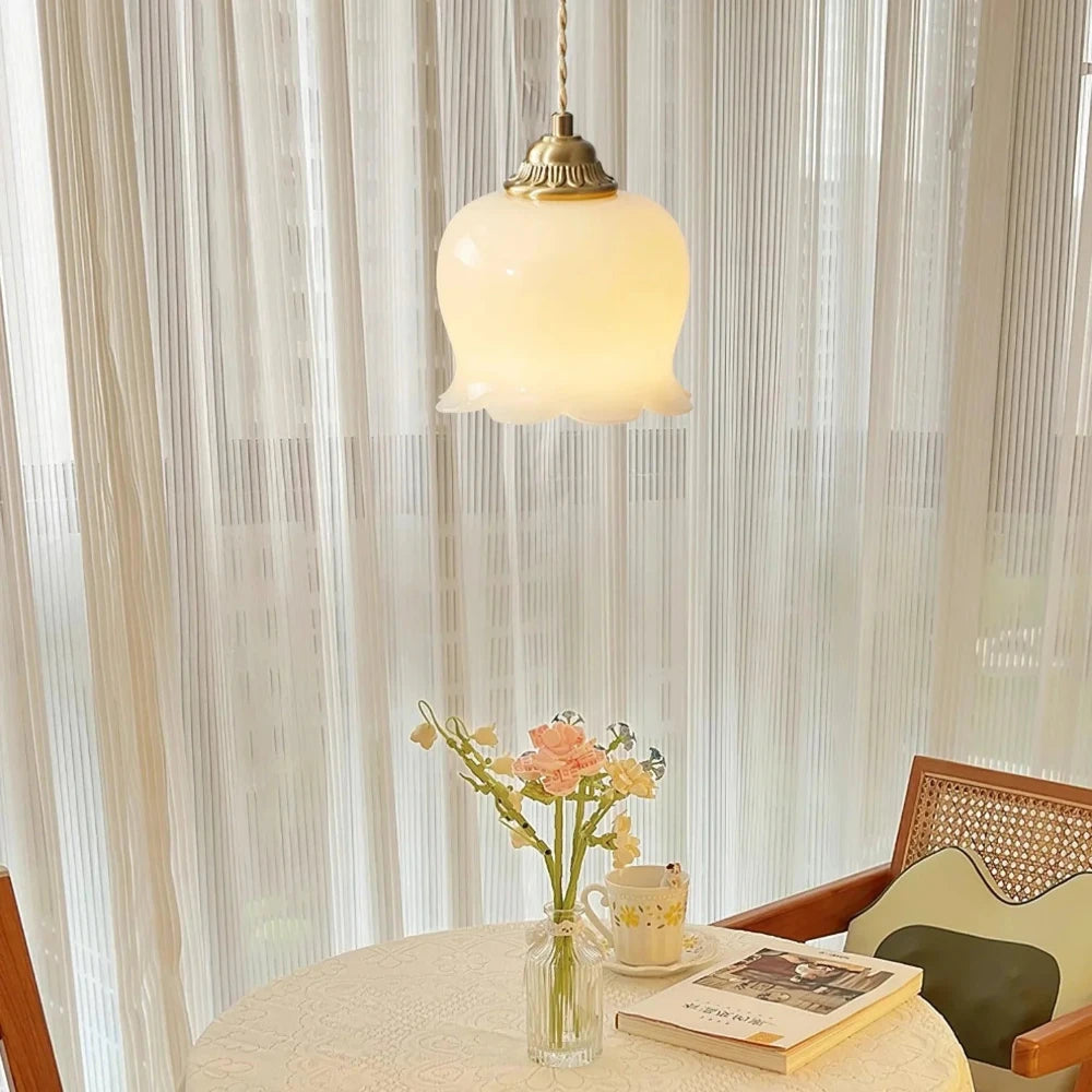 Luminária Pendente Cloche Opalina