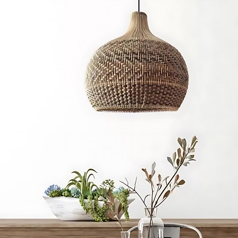 Luminária Pendente de Rattan