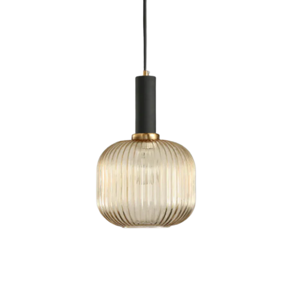 Luminária Pendente de Vidro Sofisticado Preto