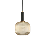 Luminária Pendente de Vidro Sofisticado Preto