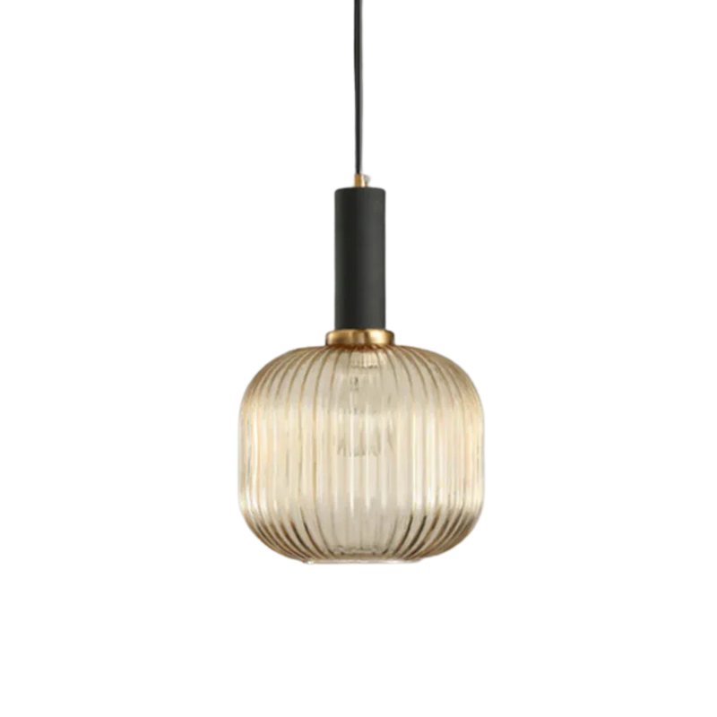 Luminária Pendente de Vidro Sofisticado Preto