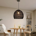 Luminária Pendente em Rattan com Design de Cloche