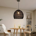Luminária Pendente em Rattan com Design de Cloche