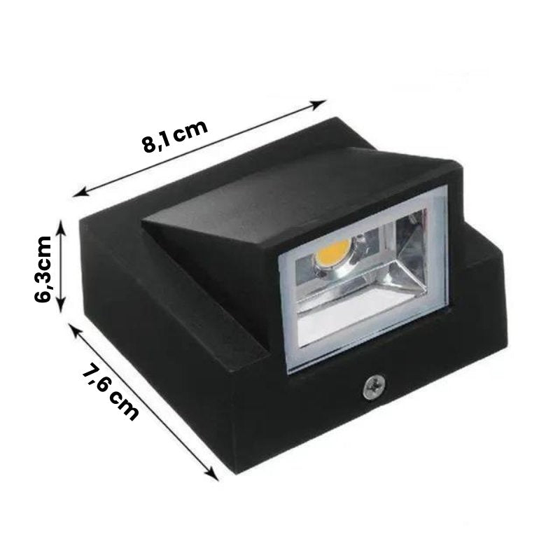 Luminária de Alumínio Preta para Área Externa 5W