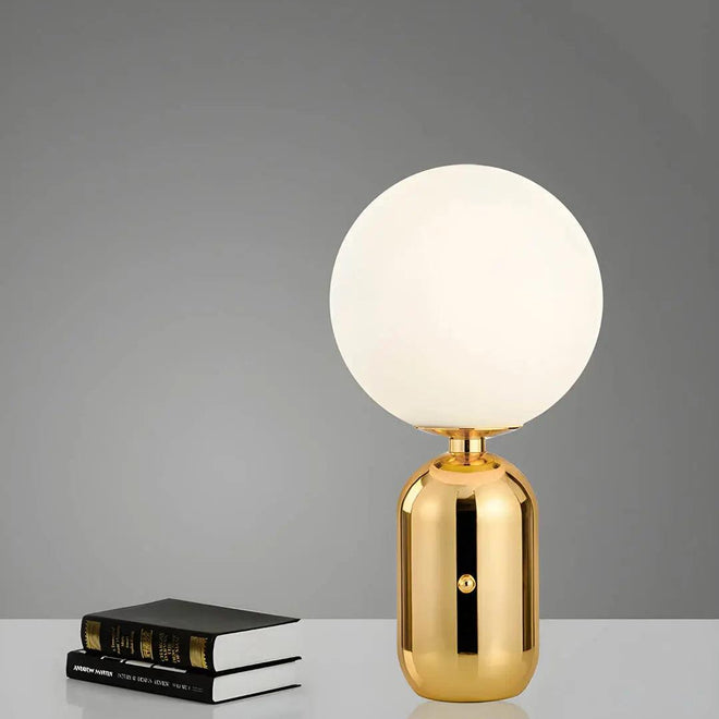 Luminária de Mesa Esmaltada em Metal, Vidro e Alumínio - Estilo Moderno Velluto