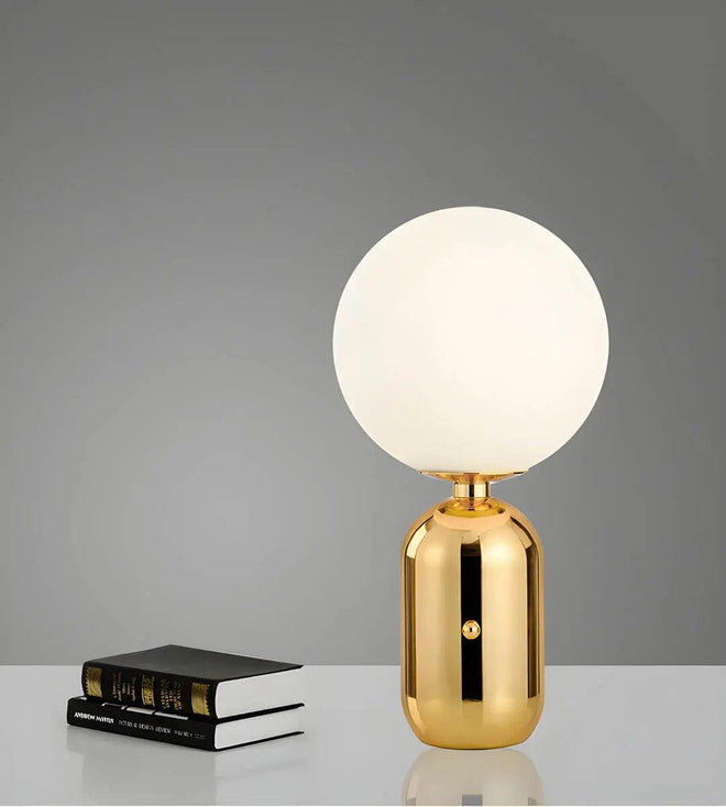 Luminária de Mesa Esmaltada em Metal, Vidro e Alumínio - Estilo Moderno Velluto