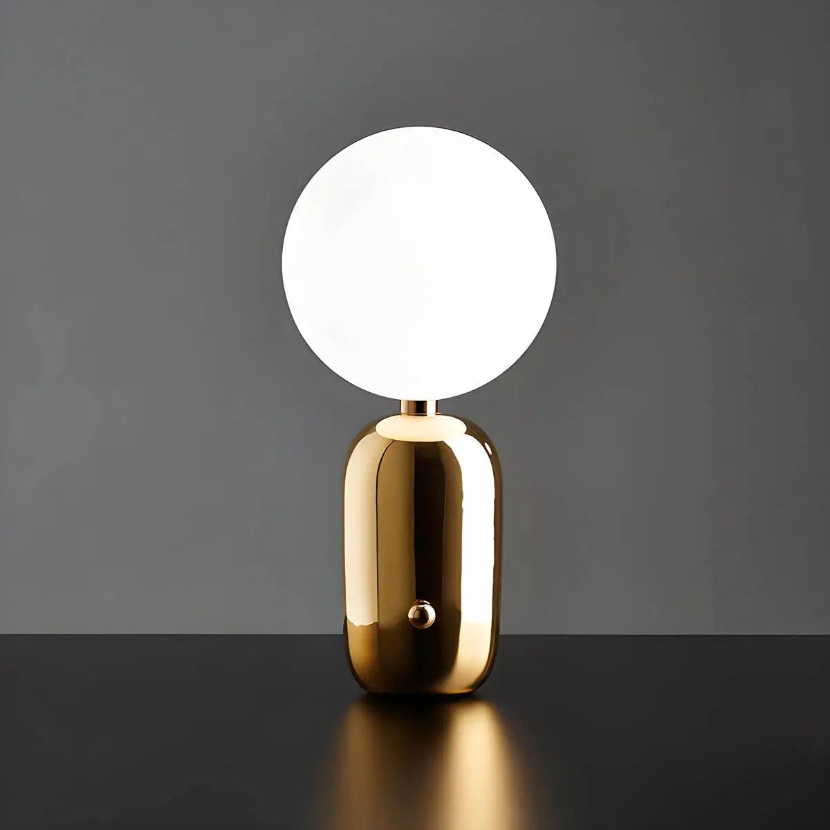 Luminária de Mesa Esmaltada em Metal, Vidro e Alumínio - Estilo Moderno Velluto