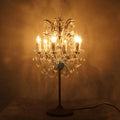 Luminária de Mesa Vintage em Cristal Francês com Acabamento Ferrugem e 6 Luzes. 110V-120V Para US CA