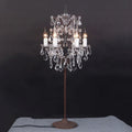 Luminária de Mesa Vintage em Cristal Francês com Acabamento Ferrugem e 6 Luzes.