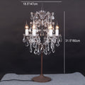 Luminária de Mesa Vintage em Cristal Francês com Acabamento Ferrugem e 6 Luzes.
