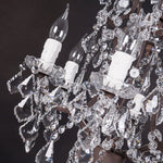 Luminária de Mesa Vintage em Cristal Francês com Acabamento Ferrugem e 6 Luzes.