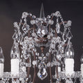 Luminária de Mesa Vintage em Cristal Francês com Acabamento Ferrugem e 6 Luzes.