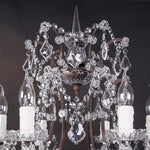 Luminária de Mesa Vintage em Cristal Francês com Acabamento Ferrugem e 6 Luzes.