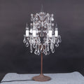 Luminária de Mesa Vintage em Cristal Francês com Acabamento Ferrugem e 6 Luzes.