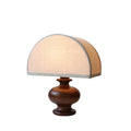 Luminária de Mesa Vintage em Madeira Estilo Wabi-Sabi | Abajur de Tecido Elegante para Quarto
