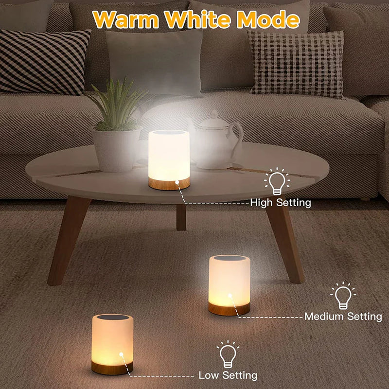 Luminária de Mesa com Sensor de Toque LED - Abajur Portátil com Luz RGB, Ideal para Quartos e Presente Perfeito para Crianças