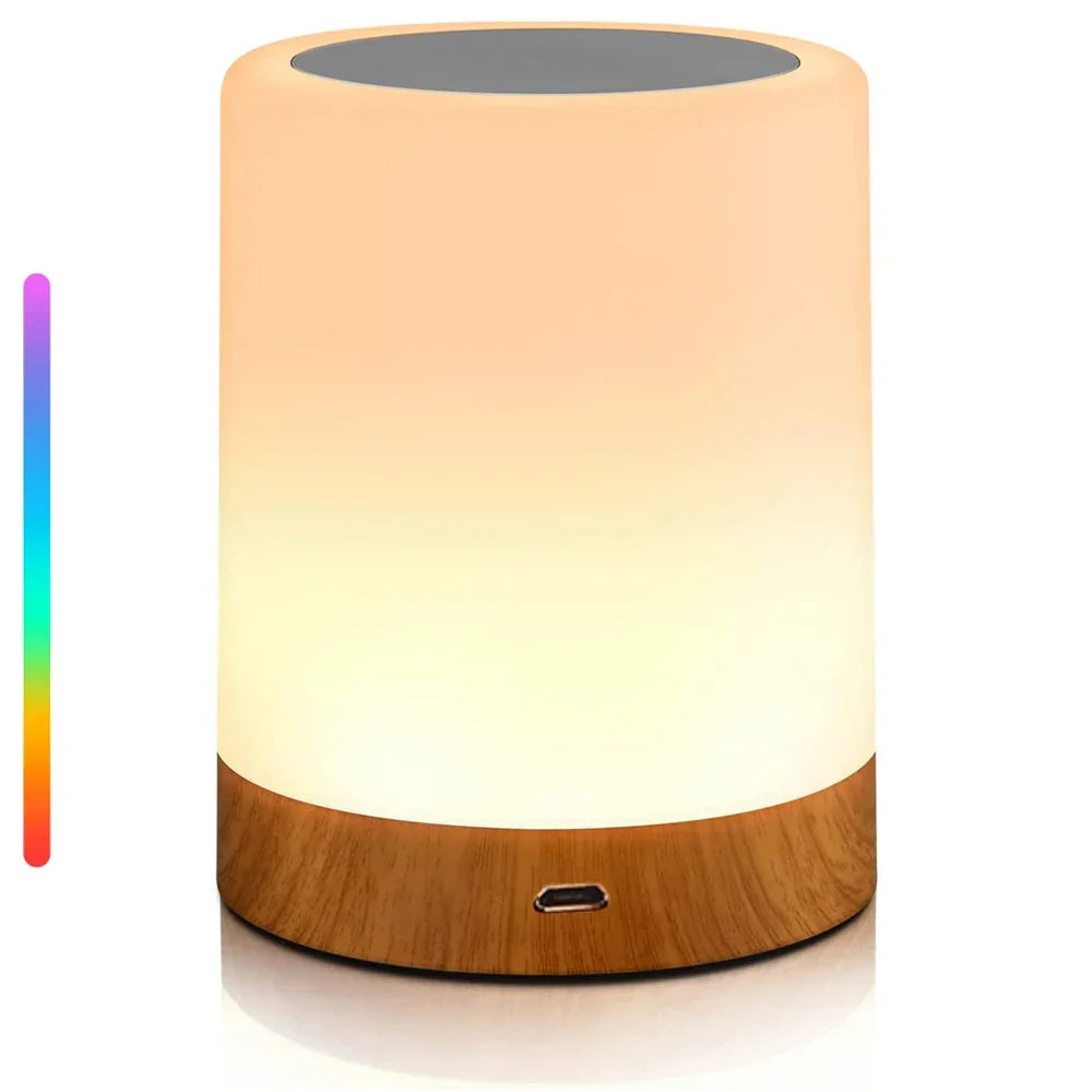 Luminária de Mesa com Sensor de Toque LED - Abajur Portátil com Luz RGB, Ideal para Quartos e Presente Perfeito para Crianças