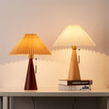 Luminária de Mesa em Madeira com Design Plissado Japonês LED Intensidade Infinita Noz 110V-120V Para EUA CA