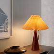 Luminária de Mesa em Madeira com Design Plissado Japonês LED