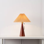 Luminária de Mesa em Madeira com Design Plissado Japonês LED