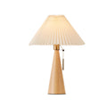 Luminária de Mesa em Madeira com Design Plissado Japonês LED