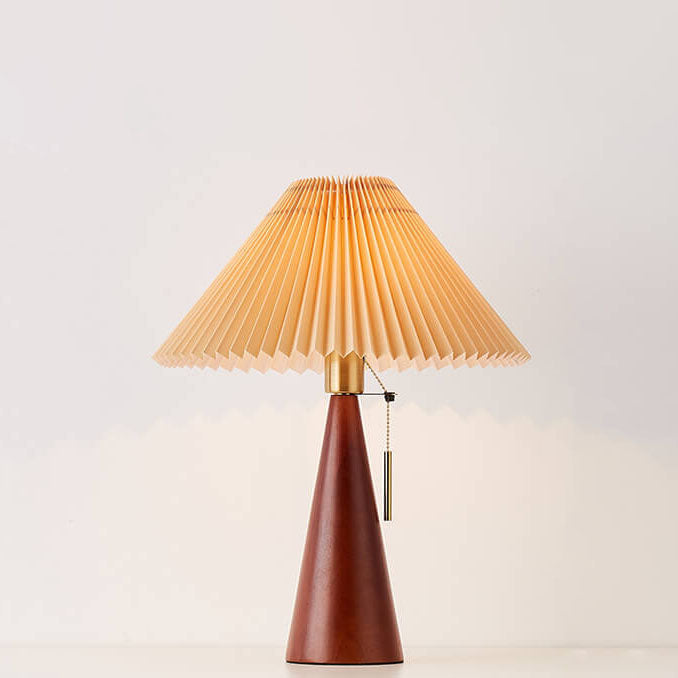 Luminária de Mesa em Madeira com Design Plissado Japonês LED