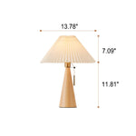 Luminária de Mesa em Madeira com Design Plissado Japonês LED