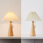 Luminária de Mesa em Madeira com Design Plissado Japonês LED