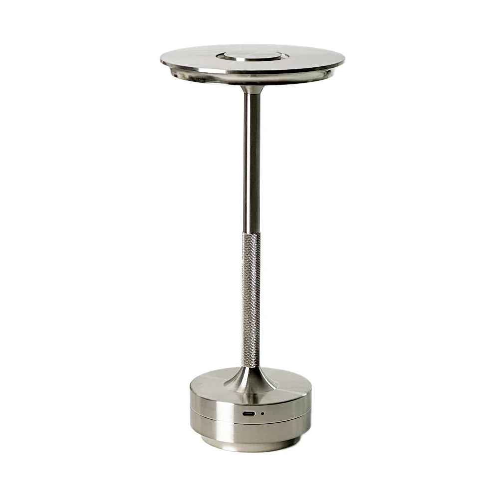 Luminária de mesa Conforto | Abajur Sem Fio - Iluminação LED Portátil e Recarregável Prata