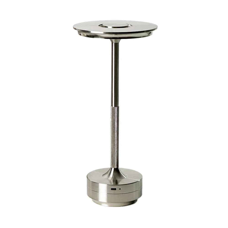Luminária de mesa Conforto | Abajur Sem Fio - Iluminação LED Portátil e Recarregável Prata