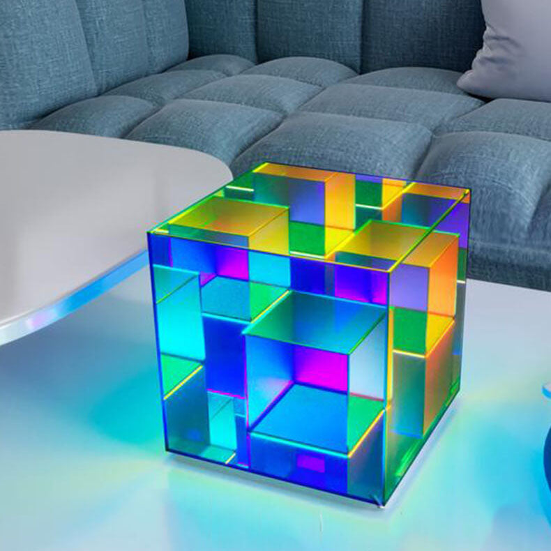 Luminária de mesa Cubo Mágico em Acrílico RGB Pequeno 5V
