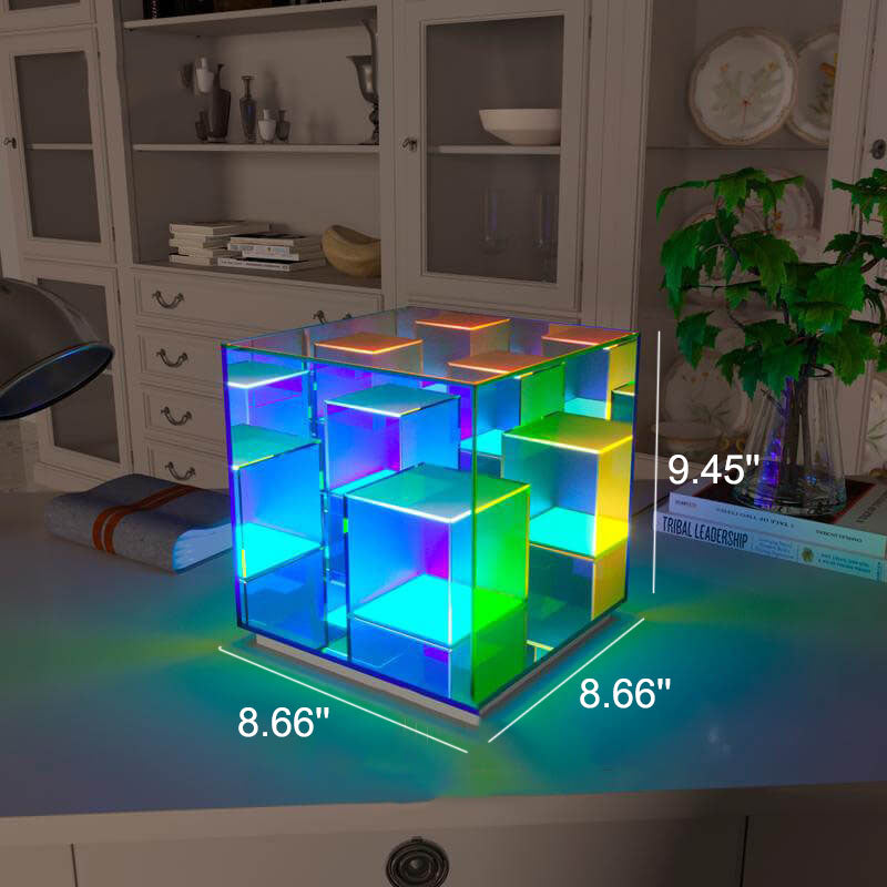 Luminária de mesa Cubo Mágico em Acrílico RGB