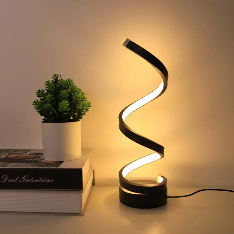 Luminária de mesa Dimerizável SPIRALUX - Iluminação Moderna em Espiral para Escritório e Quarto