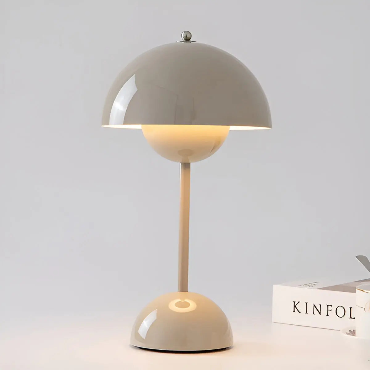 Luminária de mesa Escandinava Dome - Iluminação de Escritório de Estilo Mid-Century Cinza