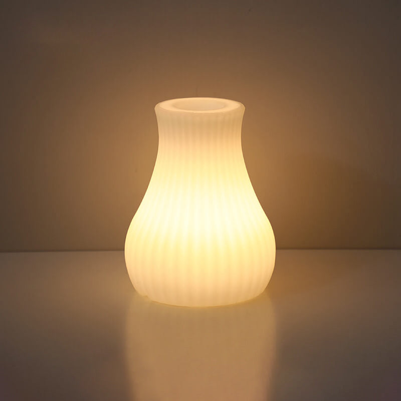 Luminária de mesa Geométrica Moderna com Controle Remoto – Abajur Decorativo Criativo em LED Vaso listrado