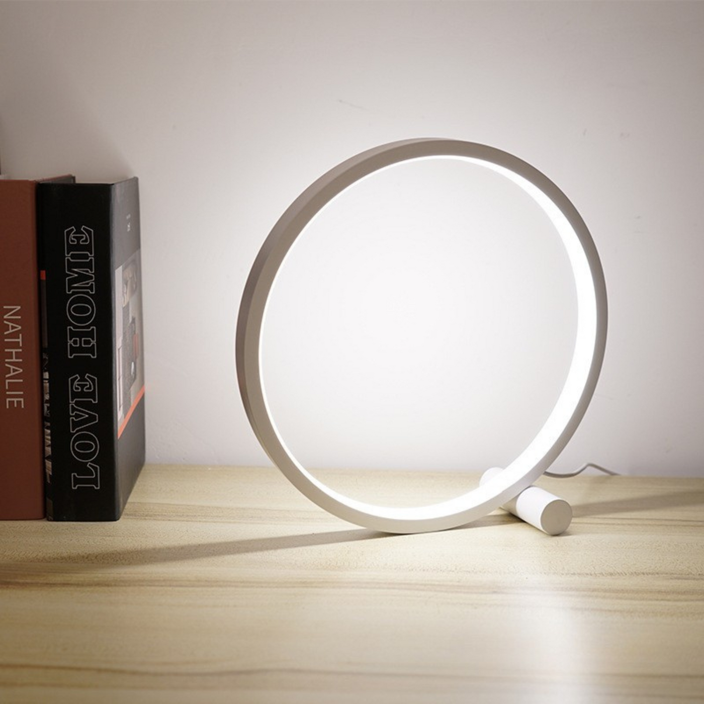 Luminária de mesa HaloLite com Controle Sensível ao Toque e Carregamento USB Branco