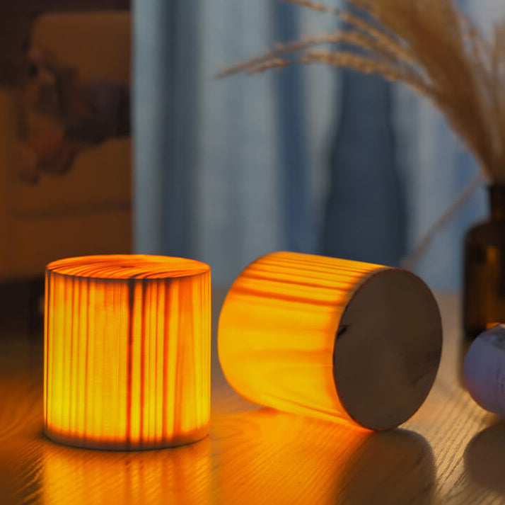 Luminária de mesa LED Touch em Madeira | Abajur Moderno para Decoração Não recarregável