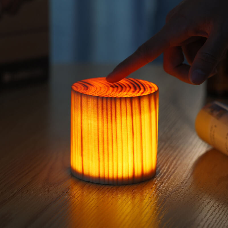 Luminária de mesa LED Touch em Madeira | Abajur Moderno para Decoração