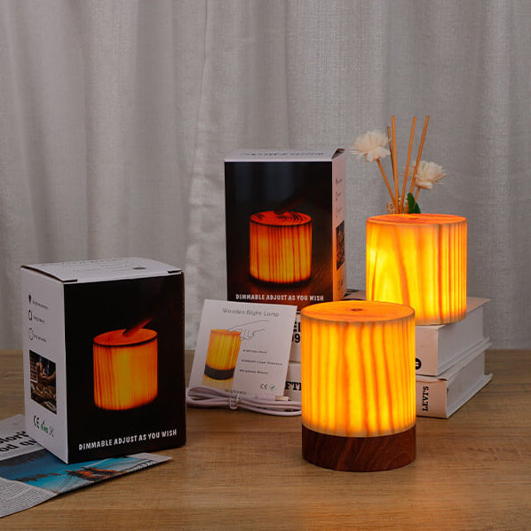 Luminária de mesa LED Touch em Madeira | Abajur Moderno para Decoração