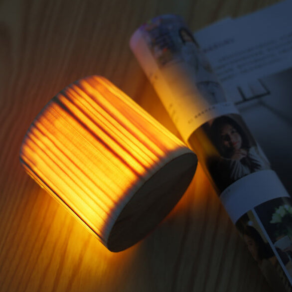 Luminária de mesa LED Touch em Madeira | Abajur Moderno para Decoração