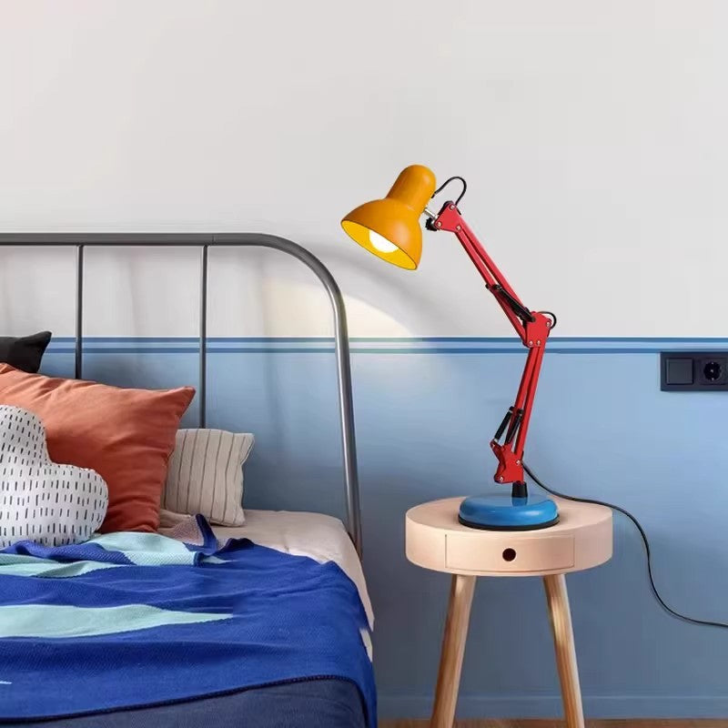 Luminária de mesa Meio Círculo Simples em Metal Estilo Moderno Memphis com 1 Lâmpada para Escritório