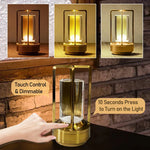 Luminária de mesa Moderna Nórdica Sem Fio em Metal - Recarregável, LED com Controle Touch e Função Dimerizável, Perfeita para Quarto, Casa e Espaços Exteriores - Ideal para Iluminação Noturna em Restaurantes e Uso Residencial