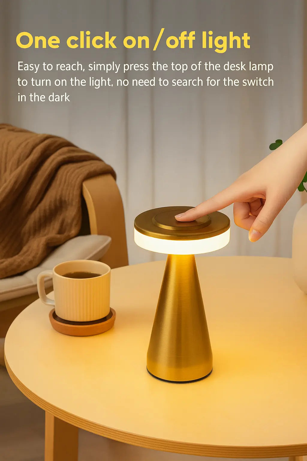 Luminária de mesa Moderna em Formato de Cogumelo – Abajur LED Elegante com Intensidade de Luz Ajustável