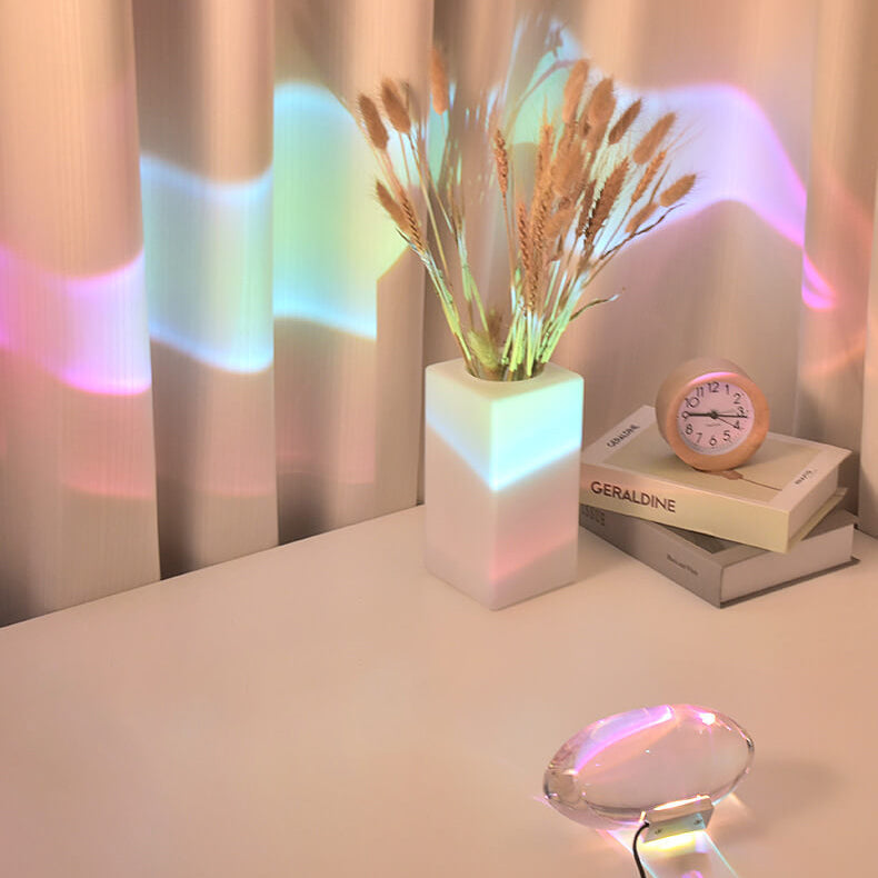 Luminária de mesa Olho de Anjo com Efeito de Cristal Grande Colorido + Controle Remoto