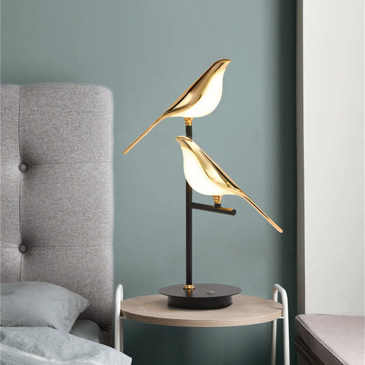 Luminária de mesa Pássaro Magpie LED Estilo Moderno – Iluminação Minimalista para Escritório Nórdico 2