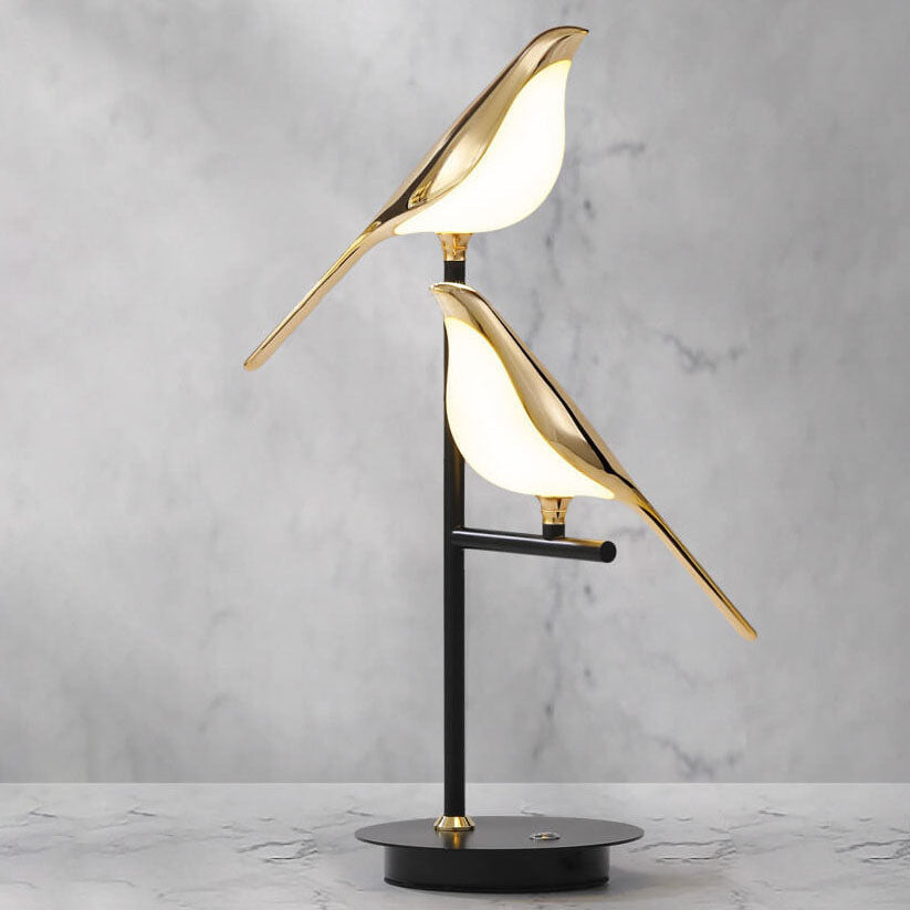 Luminária de mesa Pássaro Magpie LED Estilo Moderno – Iluminação Minimalista para Escritório Nórdico
