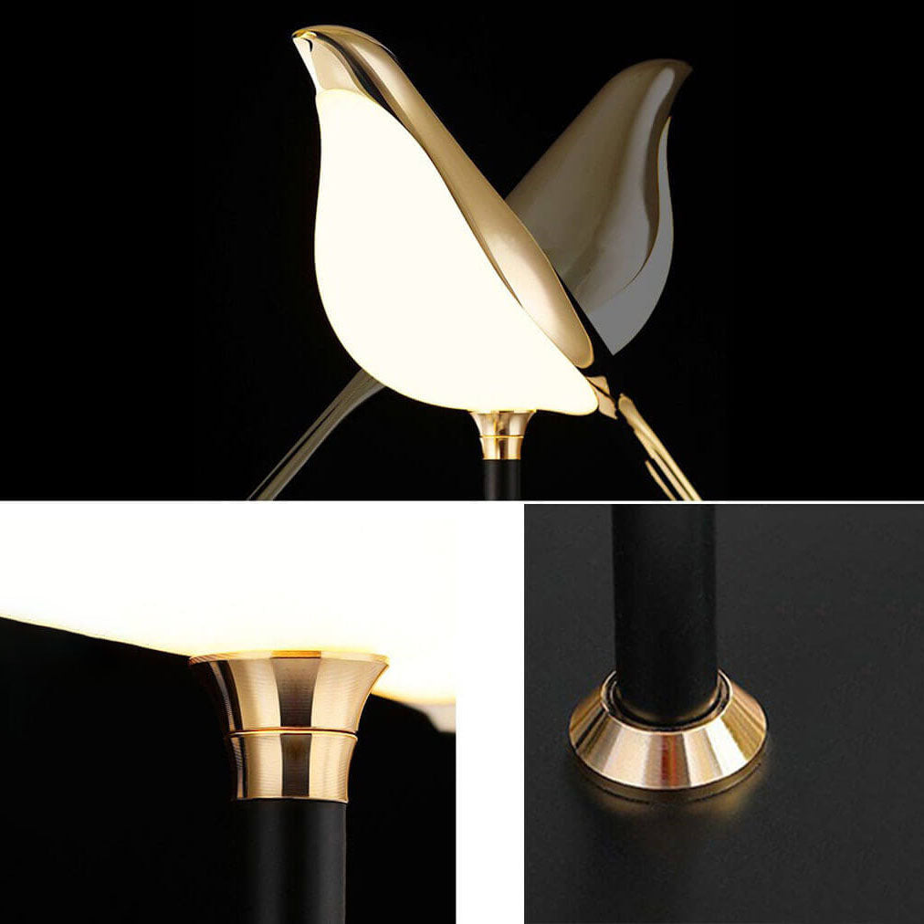 Luminária de mesa Pássaro Magpie LED Estilo Moderno – Iluminação Minimalista para Escritório Nórdico