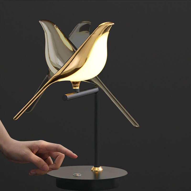 Luminária de mesa Pássaro Magpie LED Estilo Moderno – Iluminação Minimalista para Escritório Nórdico