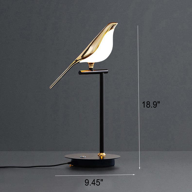 Luminária de mesa Pássaro Magpie LED Estilo Moderno – Iluminação Minimalista para Escritório Nórdico